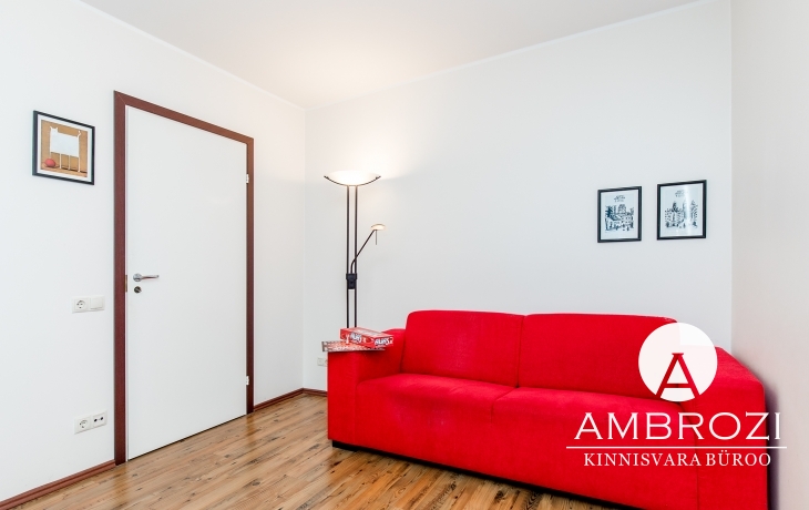 Stylish and memorable 2-room apartment with a red sofa and a loggia in Lasnamäe, Ümera 6